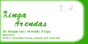 kinga arendas business card